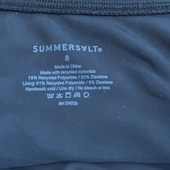 Summersault Women’s black brief bikini bottoms high waist - Picture 6 of 6